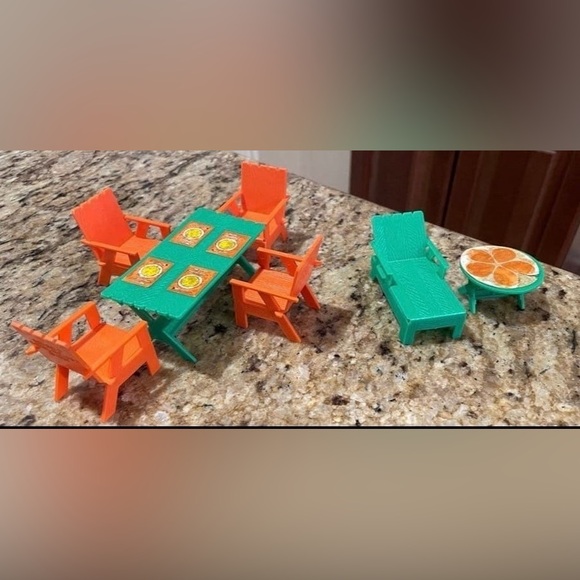 Liddle Kiddles SNAP HAPPY OUTDOOR PATIO Doll Furniture Set Mattel Vintage 1960’ - Picture 5 of 5